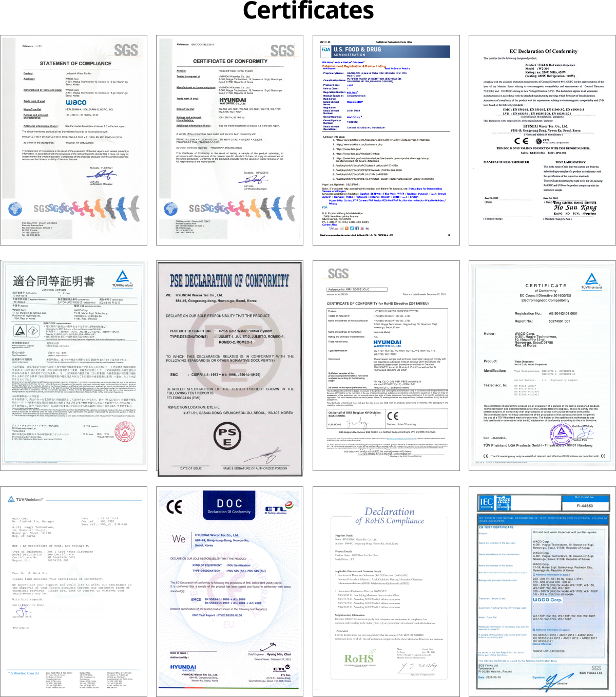 Certificates