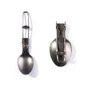 Titanium Camping Folding Spoon Outdoor Cookware Backpacking Hiking Picnic Trekking Solo Camping Grad